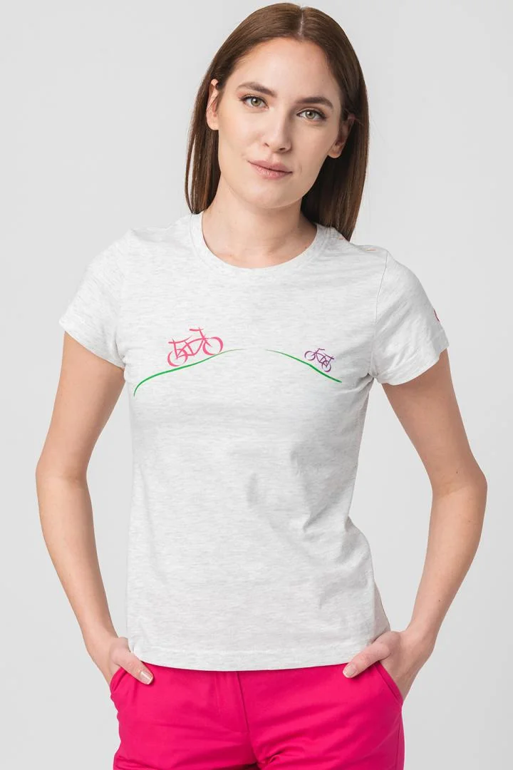 TRICOU CASUAL BICICLETE FAMILIE FEMEI LIGHT GREY-S Pegas