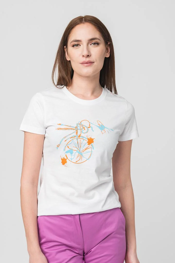 TSHIRT CASUAL F BICICLETA COLOR WHITE-M Pegas