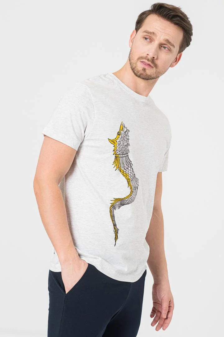TRICOU CASUAL DRACON BARBATI LIGHT GRAY-XXL Pegas