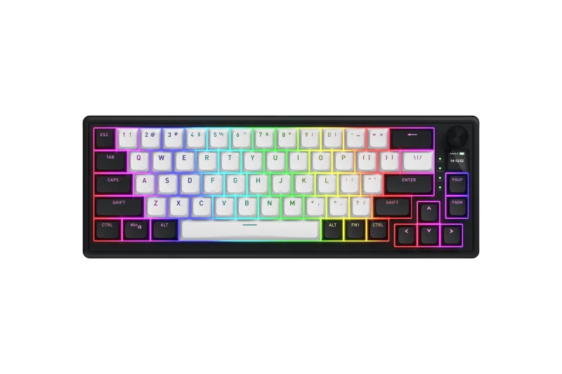 Tastatura wireless Hator Skyfall MAG Ultima 8K 65, interfata 2.4GHz, BT5.3, USB, polling rate 8000Hz, capacitate baterie 8000mAh, switch HATOR Aurum Ice Magnetic linear, material tasta OMA, buton de control multimedia, sistemde anulare a zgomotului