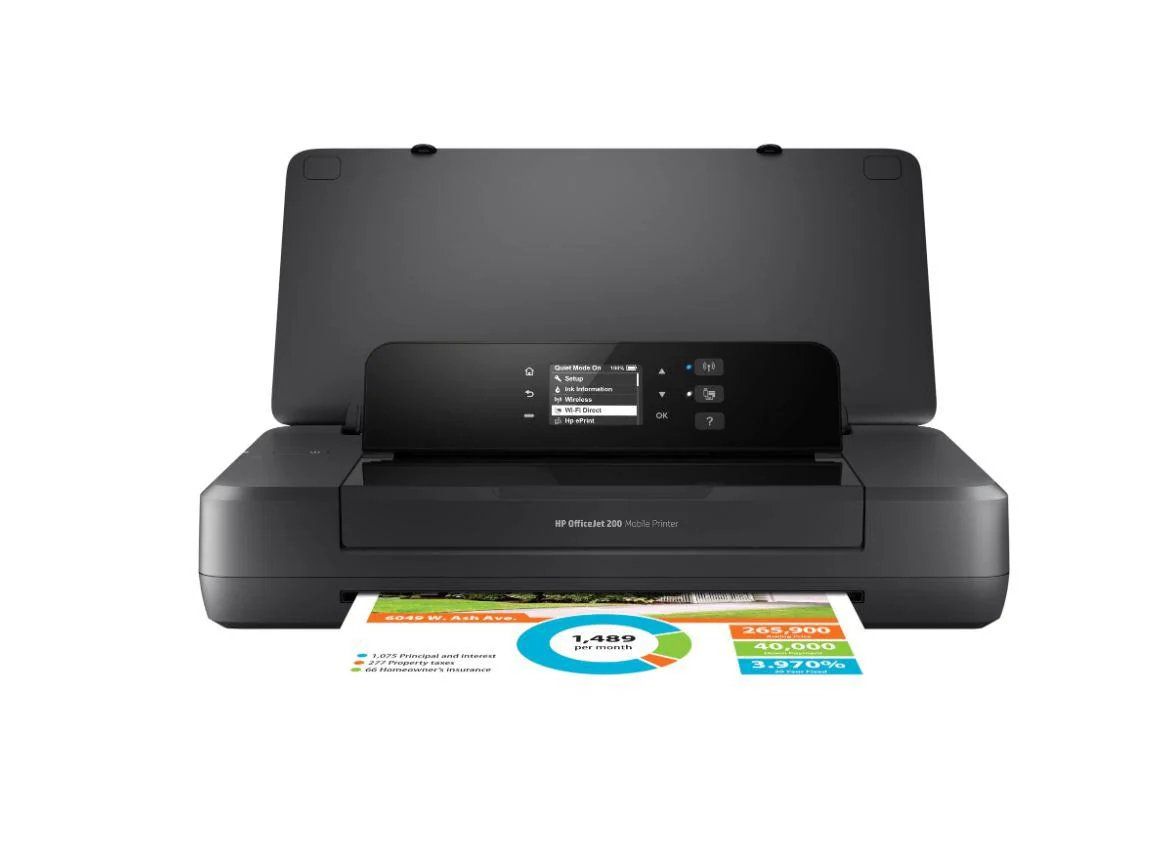 Imprimanta inkjet A4 HP OfficeJet 200 Mobile Printer CZ993A HP OfficeJet 200 Mobile Printer; A4, color, portabila, viteza (ISO) : max 10ppm black, 7 ppm color (CA), 9 ppm black, 6 ppm color (baterie), fpo 12 sec black (CA), 14 sec color (CA), 12 sec