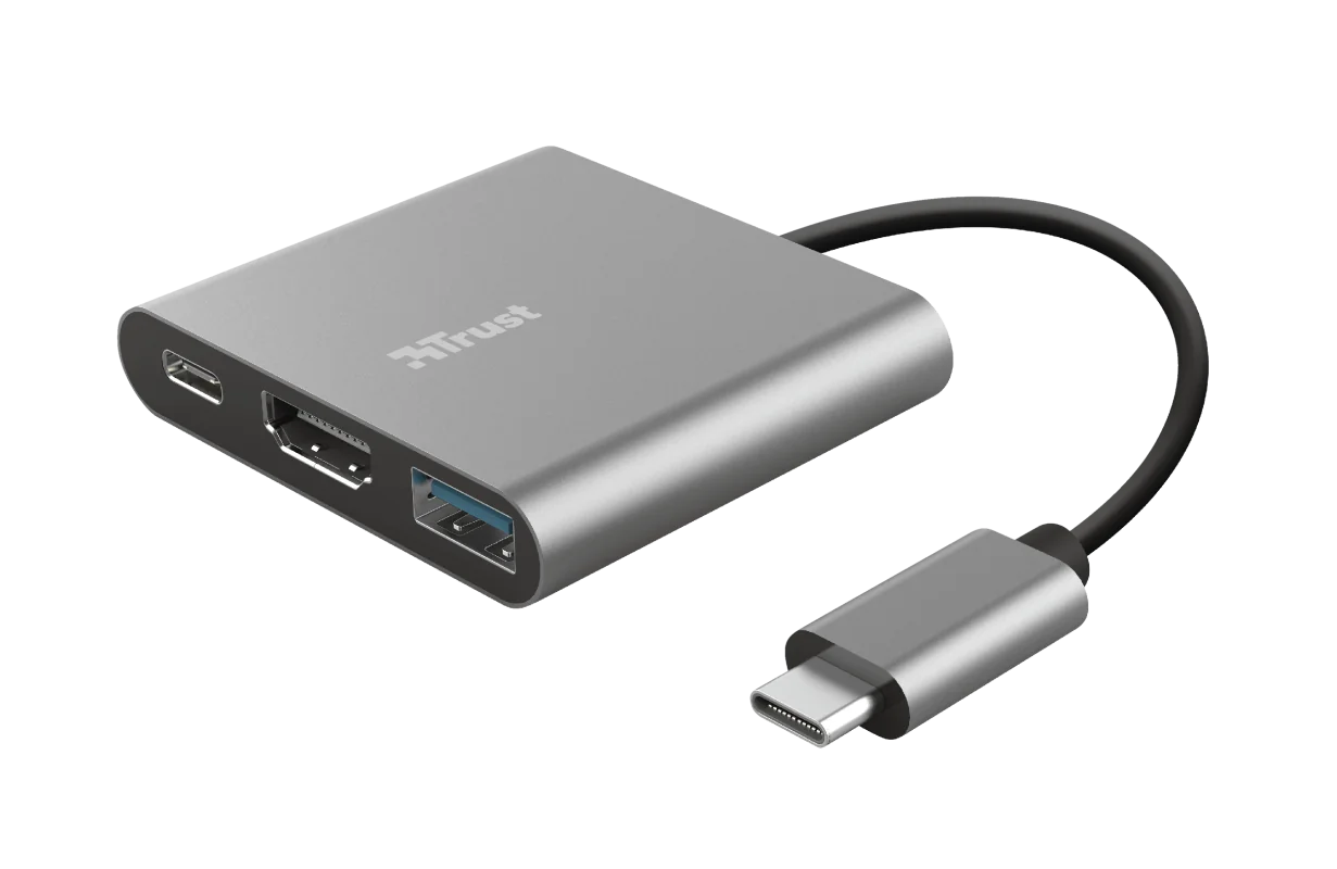 Hub USB Trust Dalyx, 3 porturi USB-C, silver