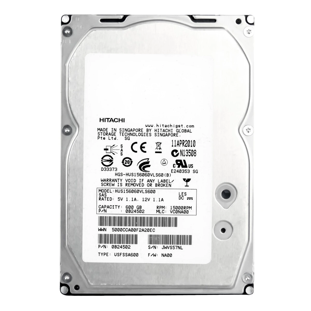 HDD 600GB HGST/Hitachi 3.5", HUS156060VLS600/0B24505 SAS ULTRASTAR 15K600
