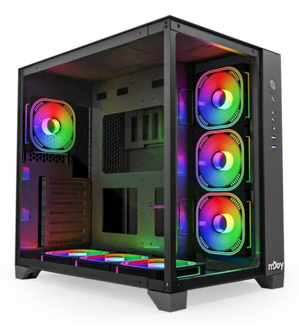 CARCASA NJOY PC AURA Mid Tower NEGRU - imagine 4