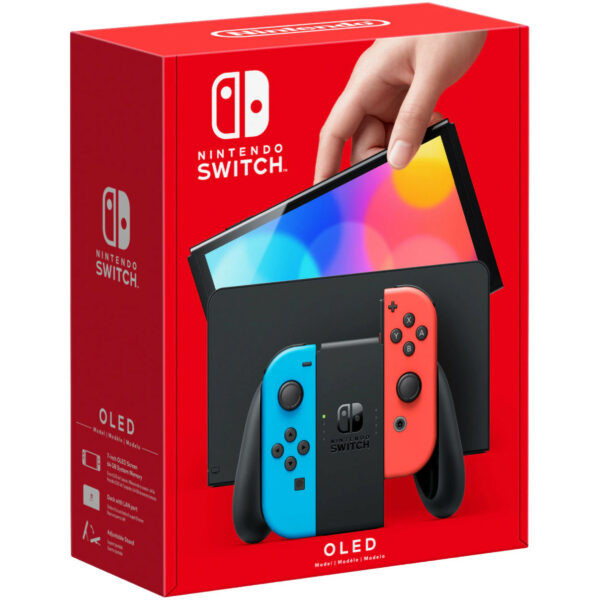 Nintendo Switch OLED, Neon Blue & Red - imagine 3
