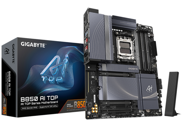 Placa de Baza GIGABYTE B850 AI TOP AM5, 4x DDR5,
