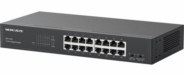 16-Port Gigabit Desktop/Rackmount Switch, interfata 16×10/100/1000Mbps RJ45 Ports, Auto-Negotiation, Auto