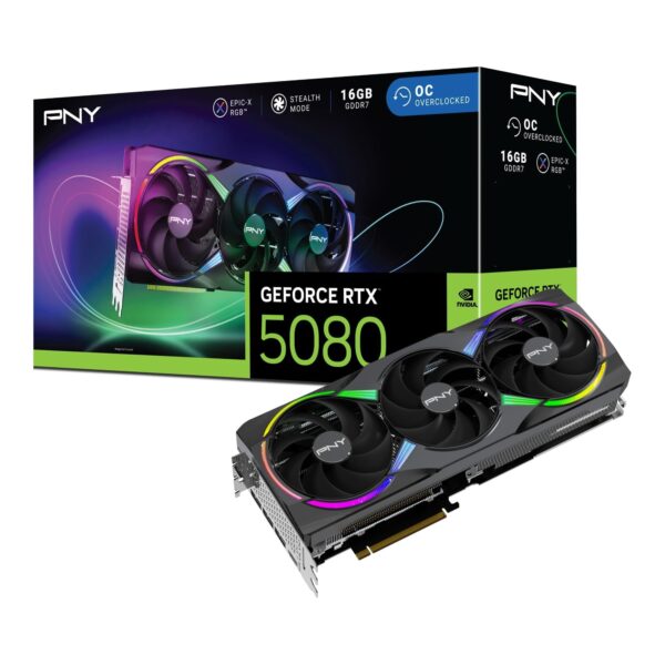 Placa Video PNY GEFORCE RTX 5080 ARGB EPIC-X RGB OC