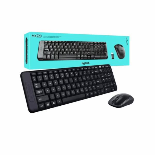 Kit tastatura + mouse Logitech MK220, tastatura fara fir standard,