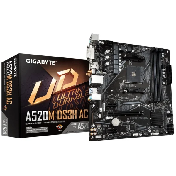 Placa de Baza GIGABYTE A520M DS3H AC AM4, 4x DDR4,