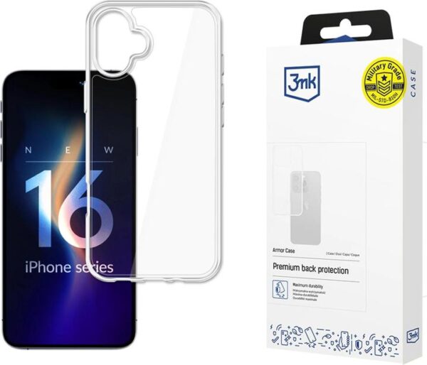 Protective cover 3mk Clear Case for iPhone 16, Transparent