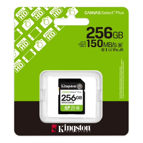 SDXC Kingston, 256GB, Select Plus, Clasa 10 UHS-I Performance,