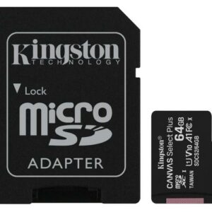 Card de Memorie MicroSDXC Kingston Select Plus, 64GB, Adaptor SD,