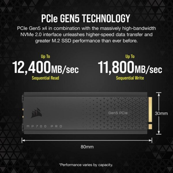 SSD CORSAIR MP700 PRO 1TB Air Cooler PCIe Gen5 x4 - imagine 17