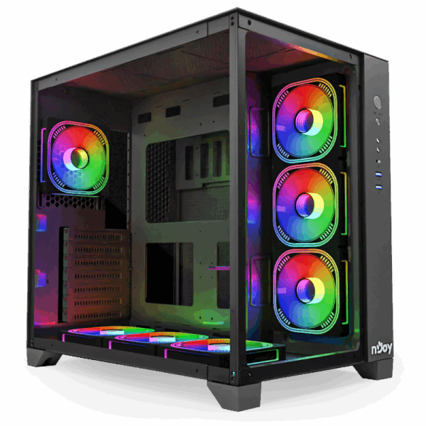 CARCASA NJOY PC AURA Mid Tower NEGRU - imagine 3