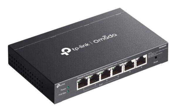 Omada 6-Port Gigabit Easy Managed Switch with 4-Port PoE+ PORT: - imagine 6