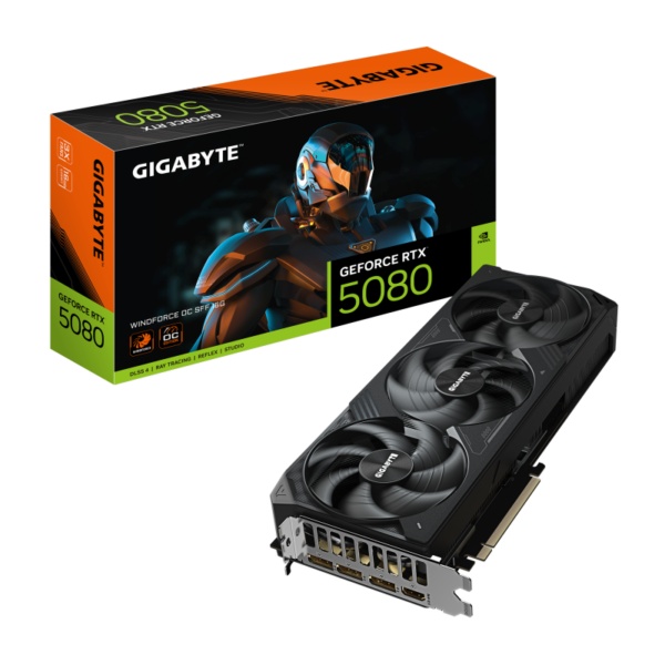 Placa Video GIGABYTE GEFORCE RTX 5080 WINDFORCE OC SFF 16GB