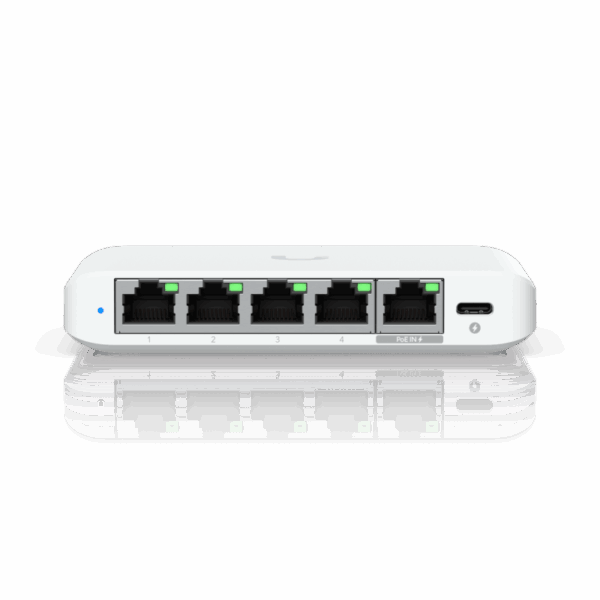 Ubiquiti USW-Flex-2.5G-5, 5 porturi RJ45 1/2.5 GbE, capacitate 25 Gbps,