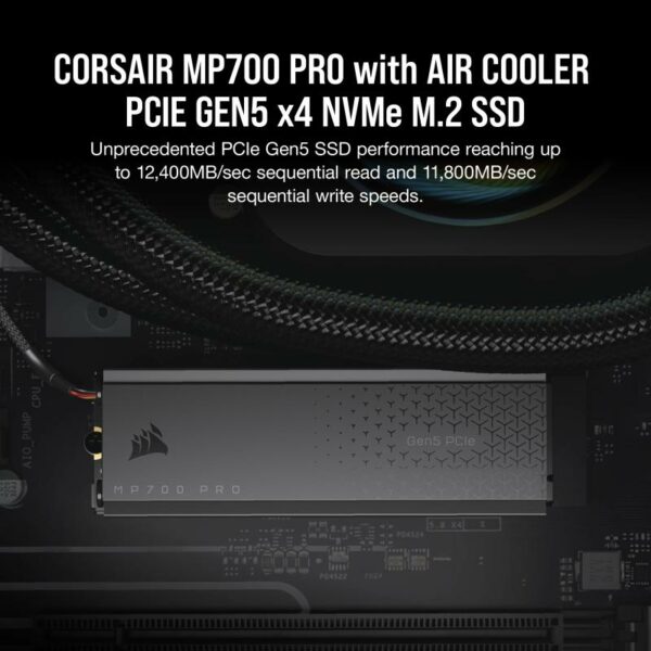 SSD CORSAIR MP700 PRO 1TB Air Cooler PCIe Gen5 x4 - imagine 15