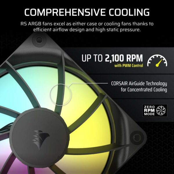 Ventilator Carcasa CORSAIR RS120 1x120mm ARGB NEGRU - imagine 11