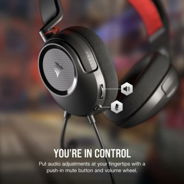 Casti Gaming CORSAIR HS35 V2 ROSU - imagine 11
