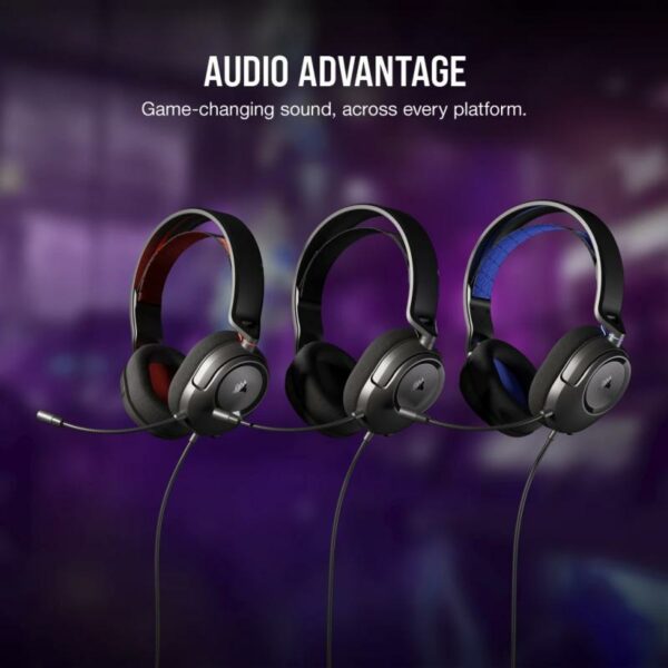 Casti Gaming CORSAIR HS35 V2 ROSU - imagine 6