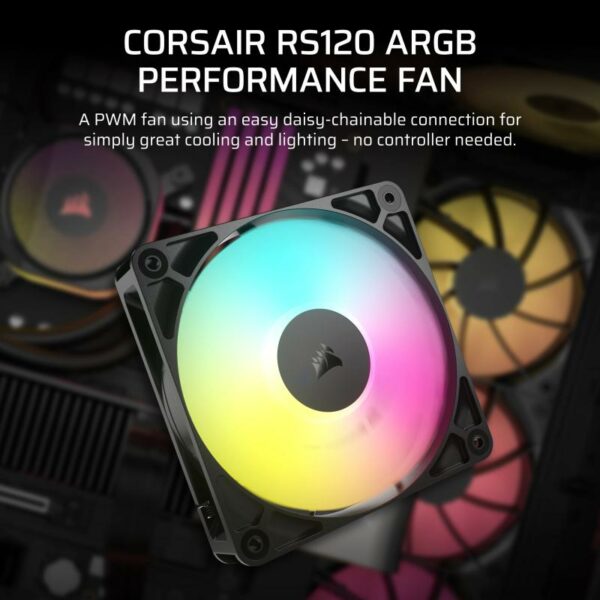 Ventilator Carcasa CORSAIR RS120 1x120mm ARGB NEGRU - imagine 8