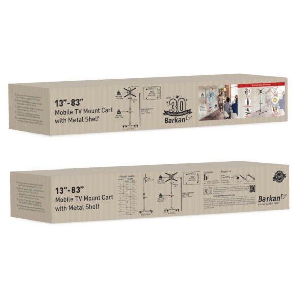 Suport Mobil de podea pentru TV plat/curbat Barkan + raft - imagine 10