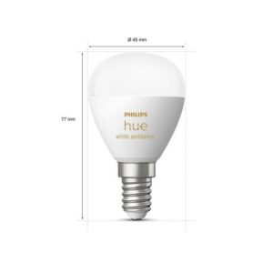 2 Becuri LED inteligente Philips Hue P45, Bluetooth, E14, 5.1W,