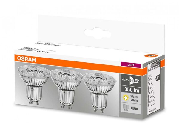 3 Becuri LED Osram Base PAR16 36°, GU10, 4.3W (50W), - imagine 3