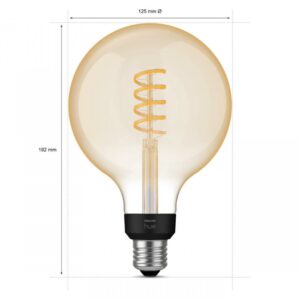 Bec LED inteligent vintage (decorativ) Philips Hue Filament Glob G125,