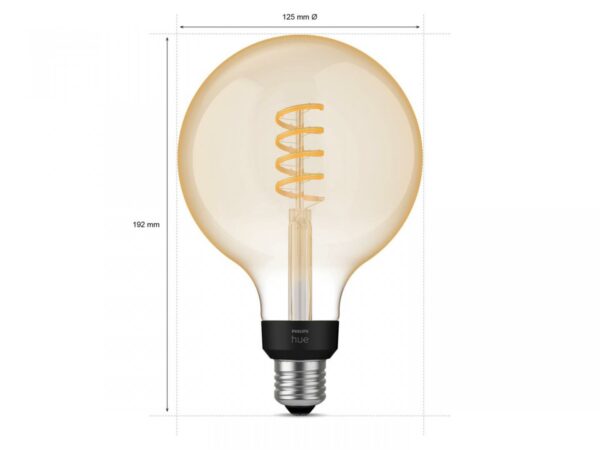 Bec LED inteligent vintage (decorativ) Philips Hue Filament Glob G125,
