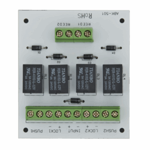 Modul electronic pentru doua usi cu incuietori tip fail-safe cu