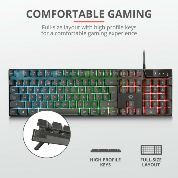 Tastatura Trust GXT 835 Azor, gaming, neagra - Image 5