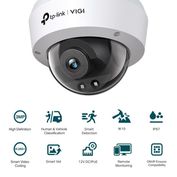 TP-Link Camera IR de supraveghere Dome pentru exterior VIGI C230I(2.8MM), - imagine 3