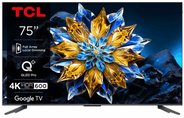 QLED TV 4K 75''(189 cm) TCL 75C61B PRO
