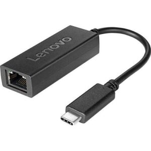 Lenovo USB-C to Ethernet Adapter, Full-size RJ45 connector, LEDs on