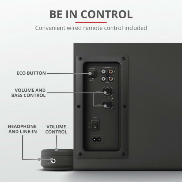Sistem audio Trust Yuri 2.1, 60W, negru - imagine 11