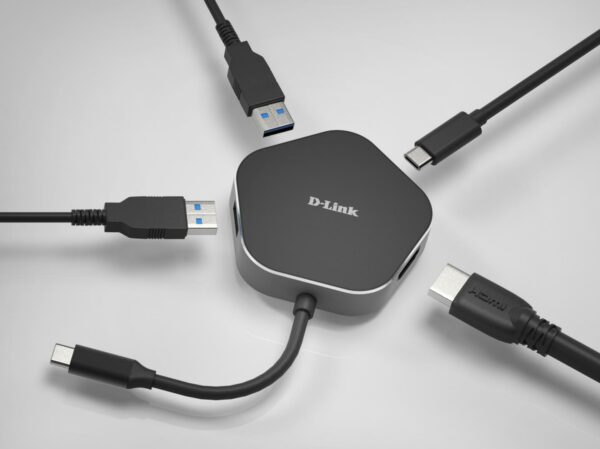Hub USB DLINK DUB-M420, 4 porturi, negru - imagine 3
