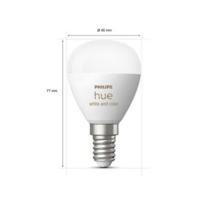 Bec LED RGB inteligent Philips Hue P45, Bluetooth, E14, 5.1W,