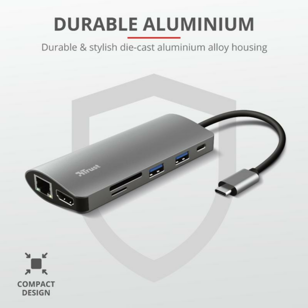 Hub USB Trust Dalyx, 7 porturi USB-C, negru - imagine 9