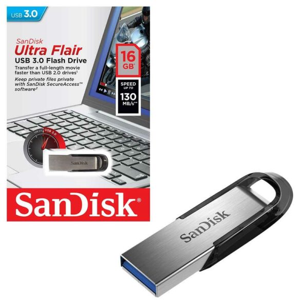 Memorie USB Flash Drive SanDisk Ultra Flair, 16GB, USB 3.0 - imagine 3