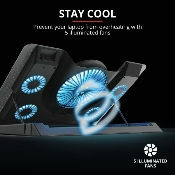 Stand/Cooler notebook Trust GXT 1125 Quno, max 17.3 inch, 5 - imagine 7