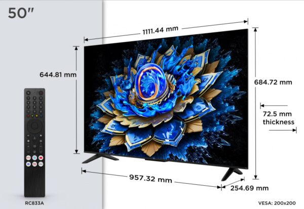 Televizor TCL QLED 50T69C, 126 cm, Smart Google TV, 4K - imagine 3