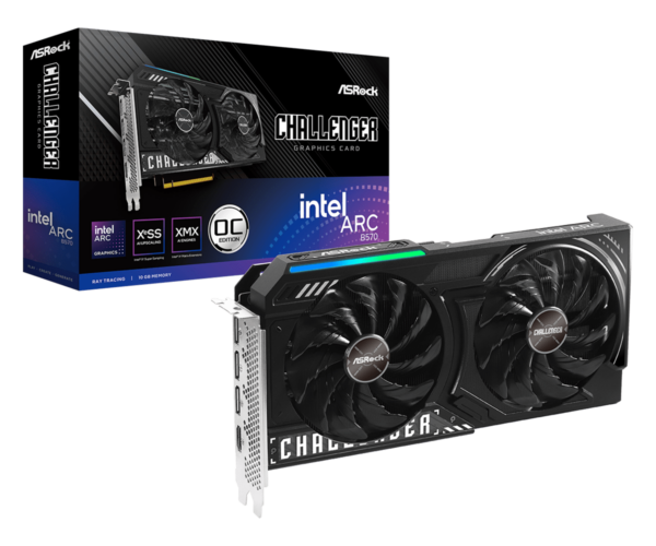Placa Video ASROCK INTEL ARC B570 CHALLENGER 10GB OC GDDR6