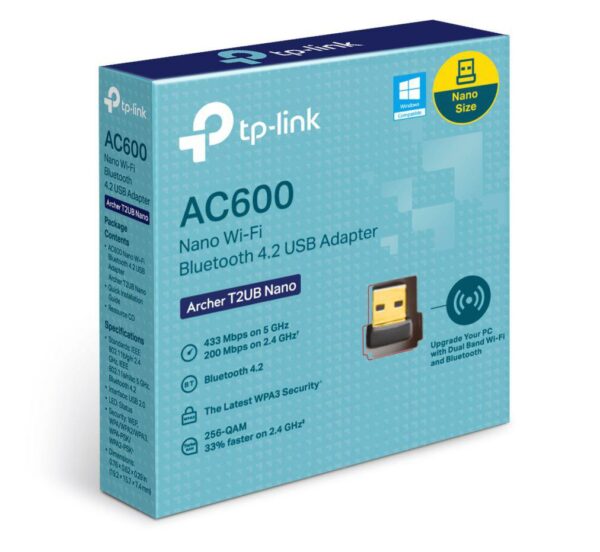 Adaptor wireless TP-Link, ARCHER T2UB NANO; AC600 Dual-band, USB 2.0;