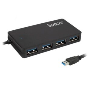 Hub extern Spacer, porturi USB: USB 3.0 x 4, conectare