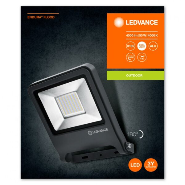 Proiector LED Ledvance ENDURA FLOOD, 50W, 220-240V, 4500 lm, lumina - imagine 3
