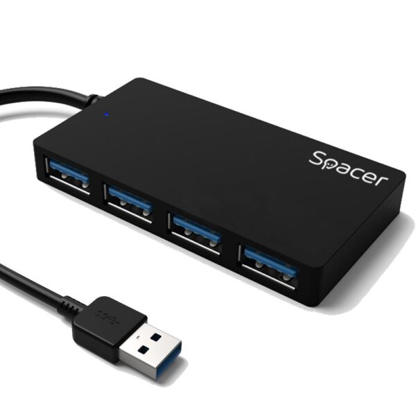 Hub extern Spacer, porturi USB: USB 3.0 x 4, conectare - imagine 3